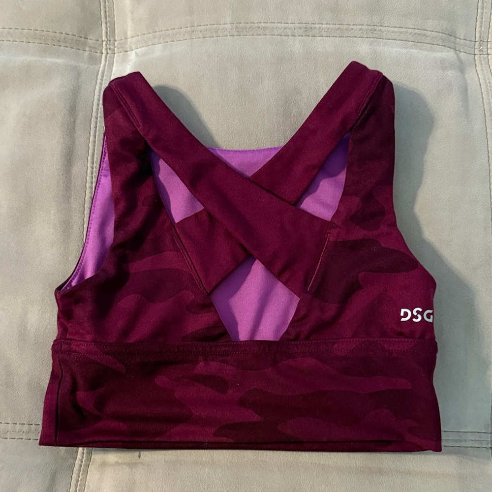 Sports Bra DSG Maroon Camouflage Gymnastics Size 6